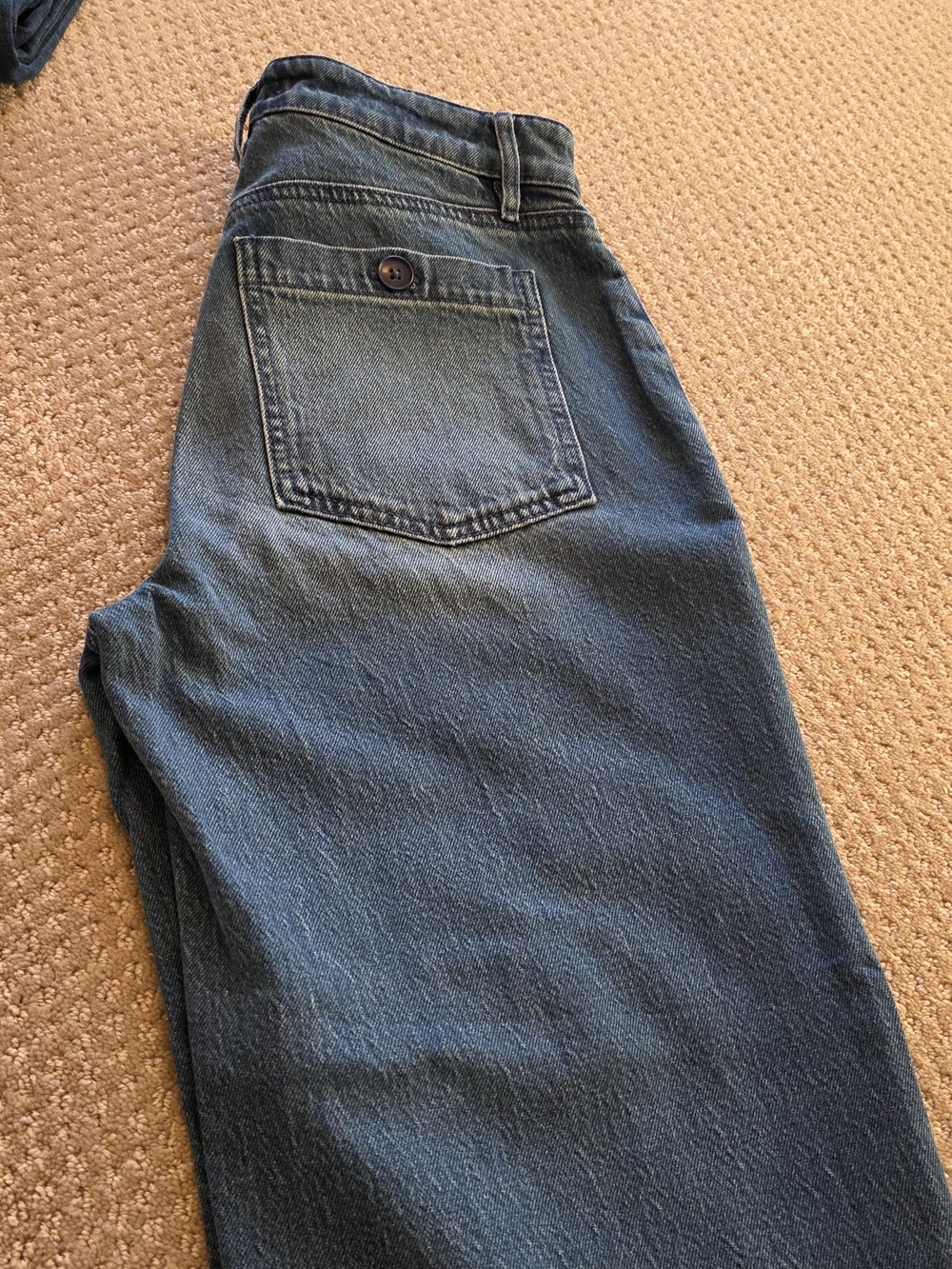 LOFT Sailor Jeans Women's Dark Blue Wide Leg Denim Jeans